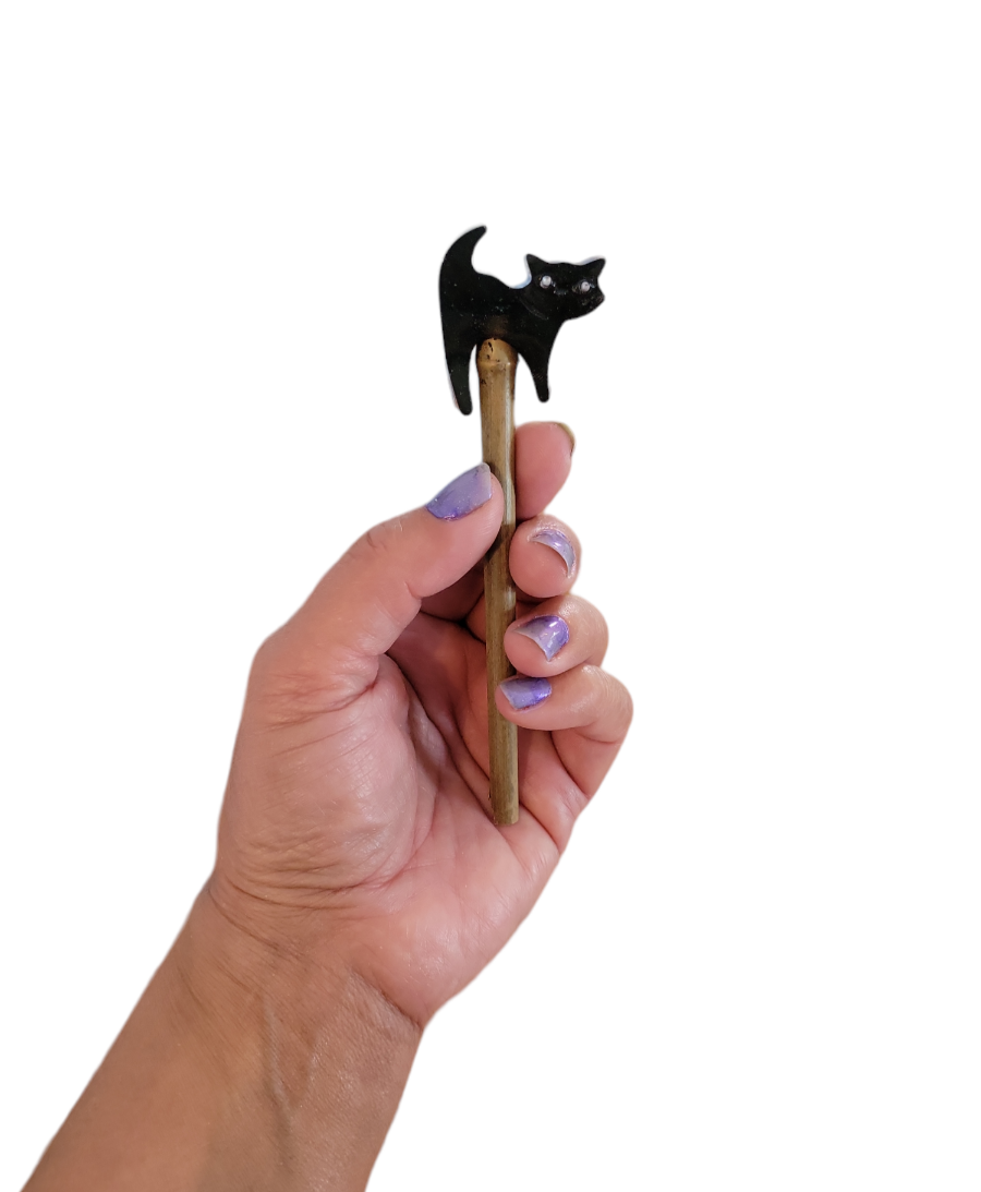 Plant Stake (Mini Black Cat)