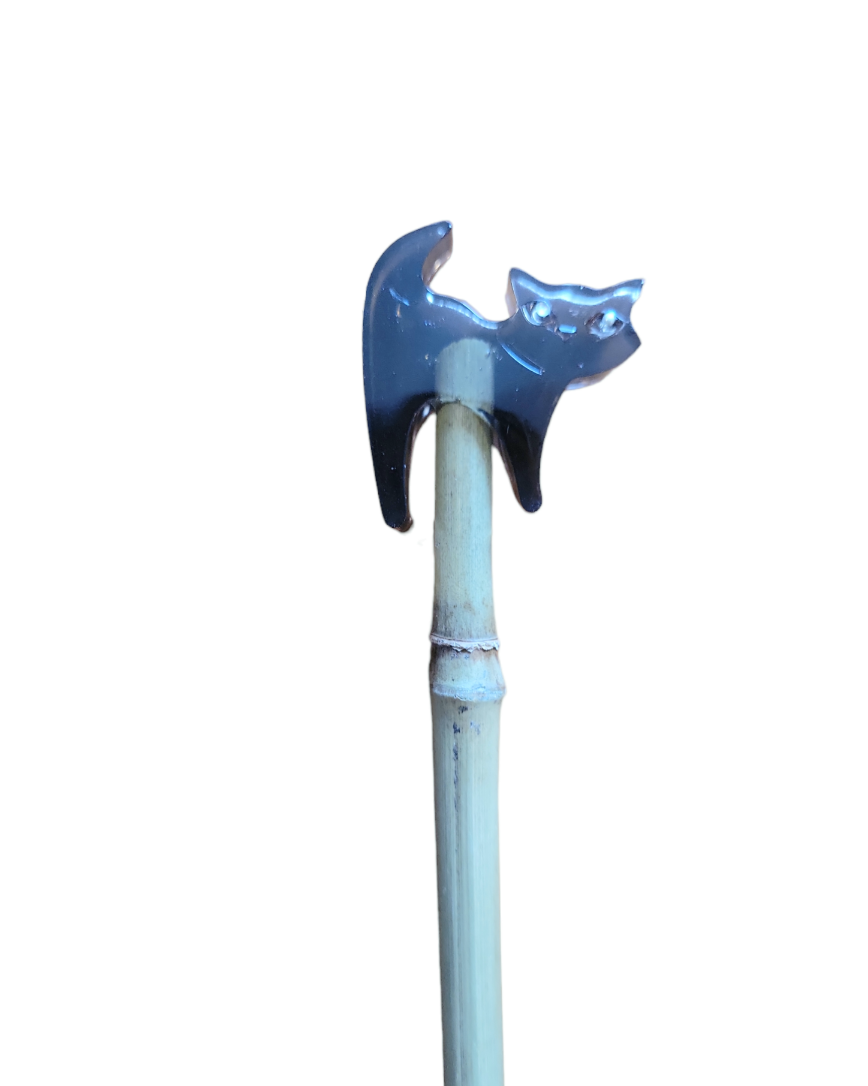 Plant Stake (Mini Black Cat)